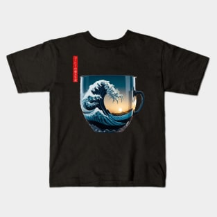 The Great Wave of Coffee Kids T-Shirt